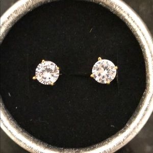 24k Yellow Gold Filled ClearZirconia Stud Earrings
